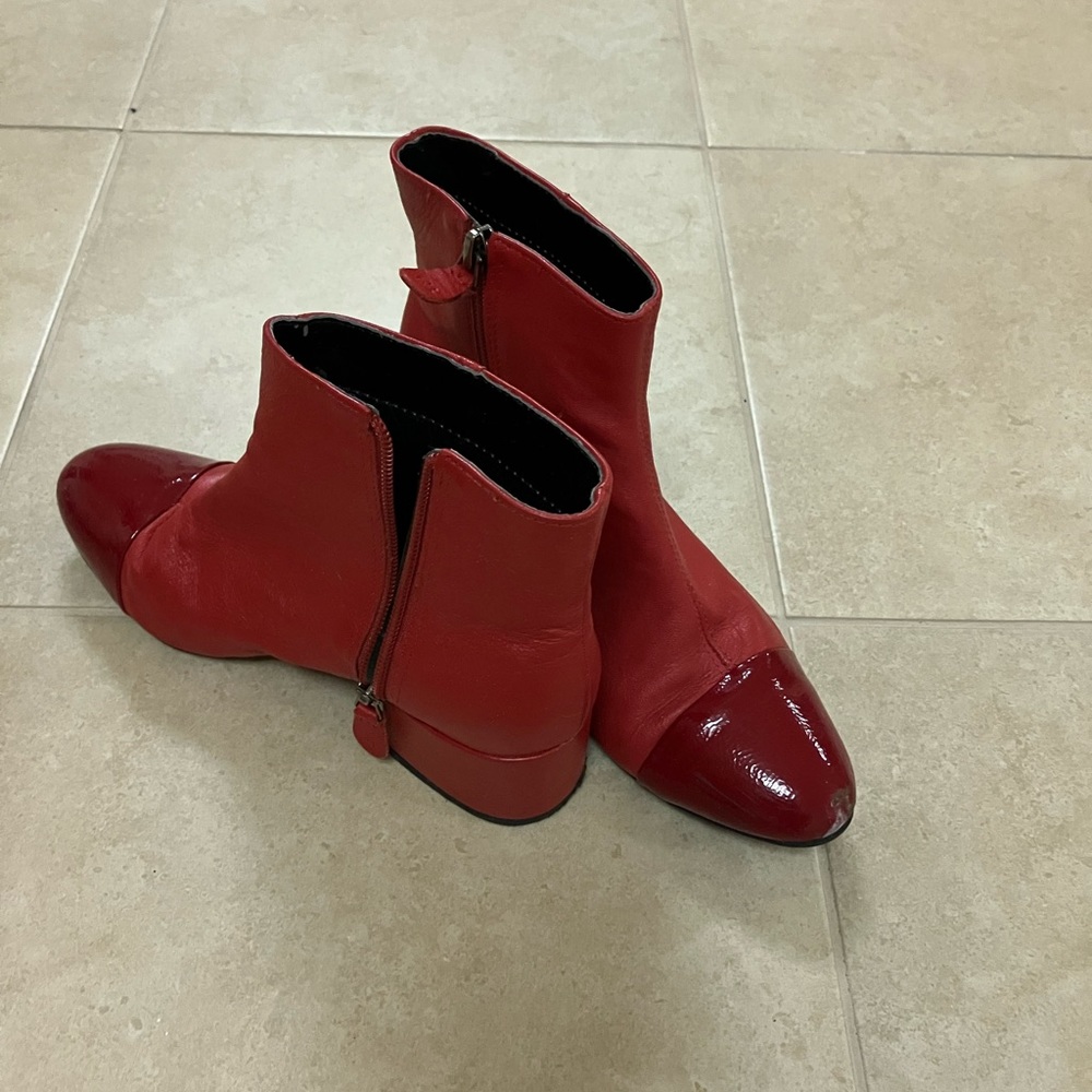 Red boots made in Brazil